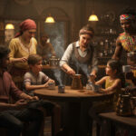People from different cultures sharing coffee together, representing global connections through the universal love of coffee